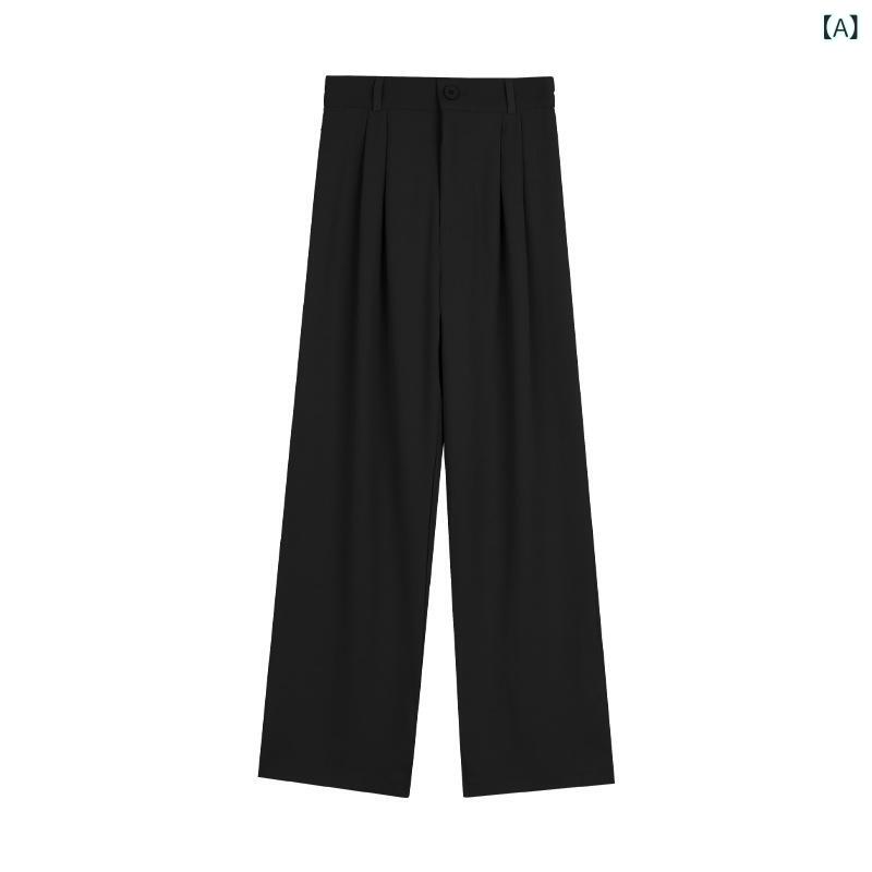 樂天商城 - スラックス レディース パンツ ロング丈 ストレート ワイドパンツ ウエストゴム 落ち感 ハイウエスト 美脚 ゆったり 体型カバー シワになりにくい 通勤 オフィス カジュアル ボトムス ズボン