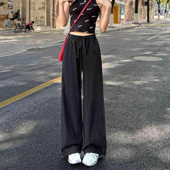 カーゴパンツ レディース ワイドパンツ 夏 薄手 速乾 ドライ素材 ハイウエスト ストレート ゆったり 動きやすい 涼しい 接触冷感 ワークパンツ ダンス アウトドア スポーツ カジュアル 体型カバー