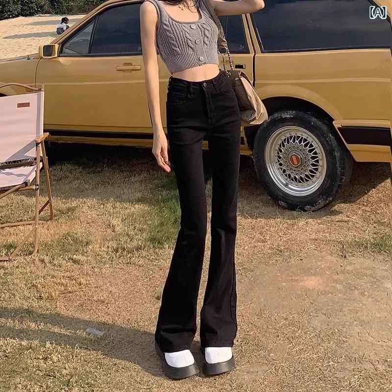 乐天商城 - デニムパンツ レディース 美脚 ストレッチ ハイウエスト フレアパンツ 九分丈 スキニーパンツ ジーンズ アンクルパンツ ボトムス 伸縮性 動きやすい 美シルエット カジュアル デニム ジーパン 通勤 通学