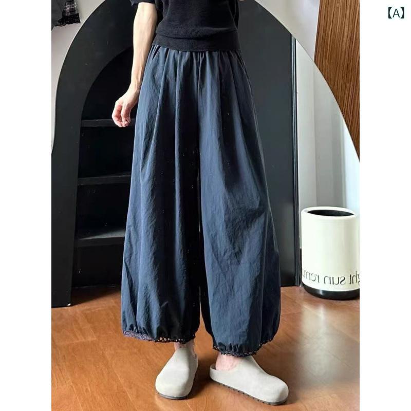 乐天商城 - ワイドパンツ レディース ガウチョパンツ 9分丈 バルーンパンツ ウエストゴム 薄手素材 ゆったりシルエット 体型カバー 美脚効果 涼しい 動きやすい ロングパンツ ルームウェア 夏コーデ