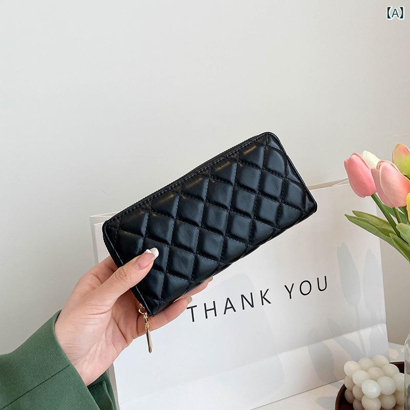 樂天商城 - 長財布 レディース 財布 大容量 ラウンドファスナー ロングウォレット キルティング 多機能 カード入れ 小銭入れ 整理しやすい 仕切り付き 多収納 レザー調 ウォレット ギフト プレゼント