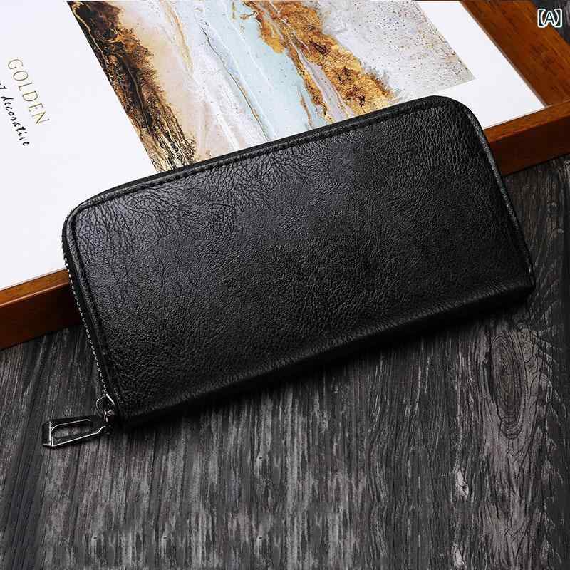 長財布 メンズ 財布 ウォレット 大容量 カード収納 スマホ入れ 多機能 シンプル レザー調 ラウンドファスナー ビジネス カジュアル 整理整頓 使いやすい 多収納 持ち運び便利 カードホルダー