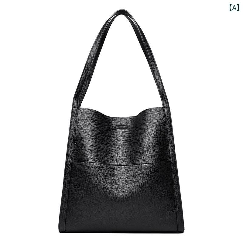 Tote Bag - ショルダーバッグ レディース 斜め掛け 手提げバッグ 2way 大容量 レザー調 鞄 軽量 収納しやすい 通勤 通学 旅行 カジュアル ビジネス シンプル 無地 おしゃれ かばん
