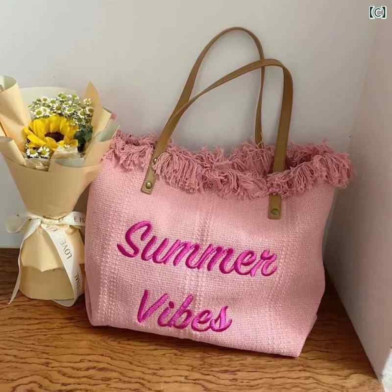 トートバッグ レディース 刺繡 手提げバッグ ヴィンテージ風 レトロ調 軽い 肩掛け...