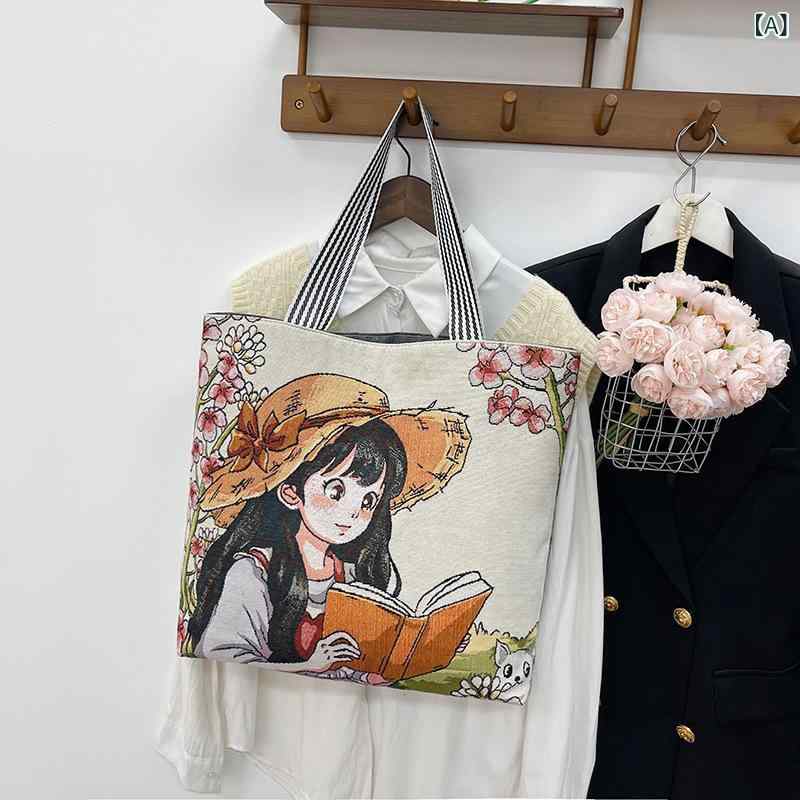 Tote Bag - トートバッグ レディース 3D立体刺繍 蝶々モチーフ 帆布 キャンバス 大容量 軽量 手提げ 肩掛け 通勤 通学 マザーズバッグ ショッピングバッグ 収納しやすい 折りたたみ 多機能 丈夫 耐久性