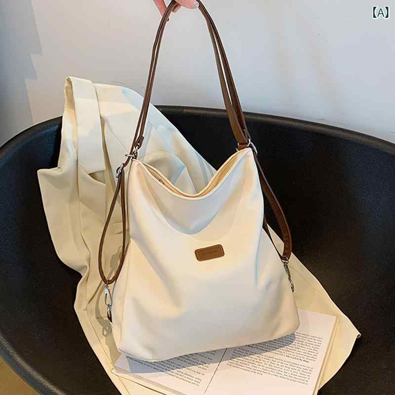 Tote Bag - トートバッグ レディース キャンバス 帆布 大容量 ショルダーバッグ マザーズバッグ 通勤 通学 斜め掛け 2way 軽量 ポケット 収納しやすい 斜めがけバッグ シンプル カジュアル 肩掛け A4収納