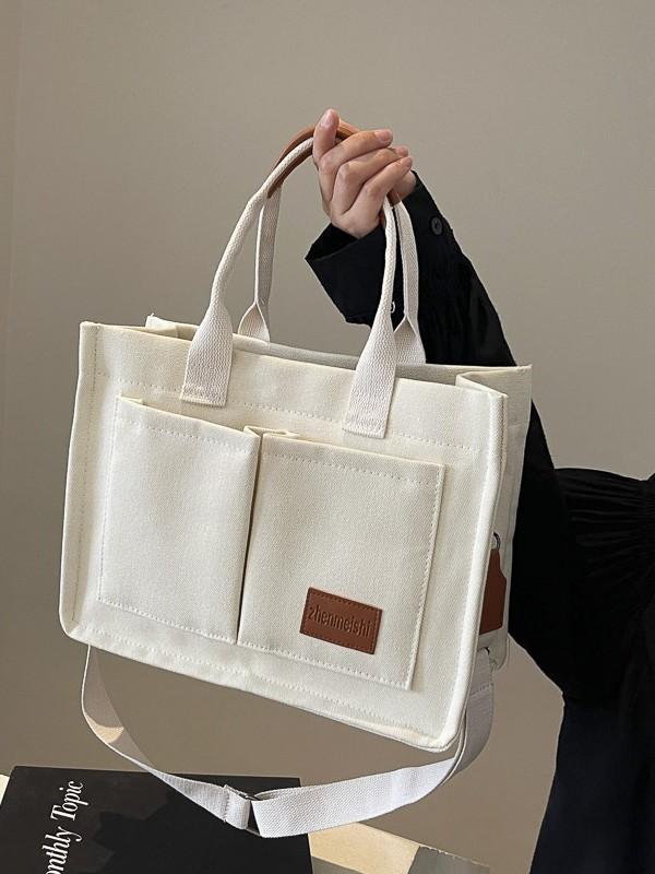 Other - トートバッグ レディース キャンバス 大容量 斜め掛け ショルダーバッグ 帆布 2way 多機能 ポケット付き 収納しやすい マザーズバッグ 通勤 通学 旅行 シンプル カジュアル お出かけ 軽量 バッグ