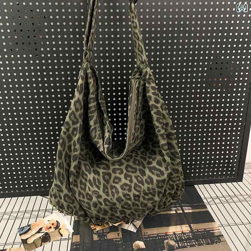 手提包 - ショルダーバッグ レディース 迷彩 トートバッグ 斜め掛け 2way レオパード柄 大容量 カモフラージュ 収納しやすい 通勤 通学 旅行バッグ シンプル 軽量 マザーズバッグ