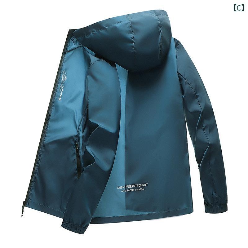 kbox楽天市場店のラッシュガード メンズ 長袖 UVカット パーカー 薄手 フード付き ジャケット 登山 釣り アウトドア スポーツウェア 速乾 冷感素材 通気性 日焼け防止 紫外線対策 体型カバー 軽量 使いやすい｜アングル3