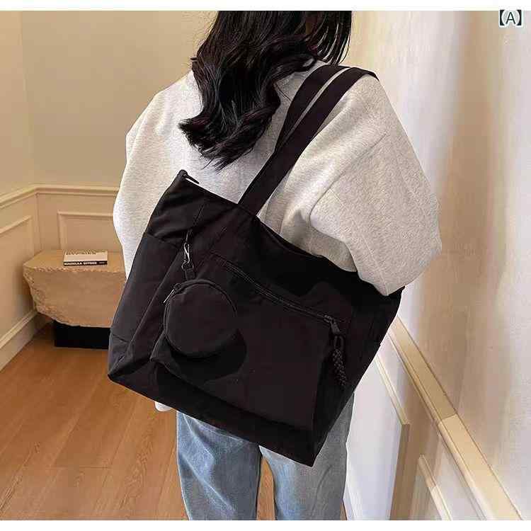 Other - トートバッグ レディース ショルダーバッグ ナイロン 軽量 大容量 ファスナー付き 斜めがけ 通勤 通学 撥水 無地 丈夫 シンプル 軽い かばん 収納力抜群 マザーズバッグ 旅行 お出かけ カジュアル 多機能