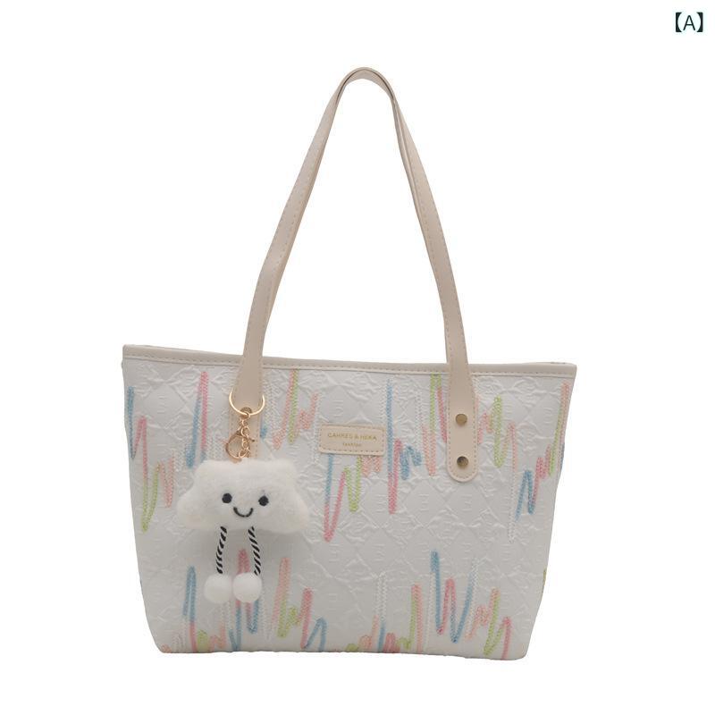 Tote Bag - トートバッグ レディース ショルダーバッグ 大容量 通勤バッグ 軽量 通学バッグ トート ショルダー 斜め掛けバッグ 2way マザーズバッグ 手提げバッグ 肩掛けバッグ A4サイズ 収納しやすい シンプル 無地