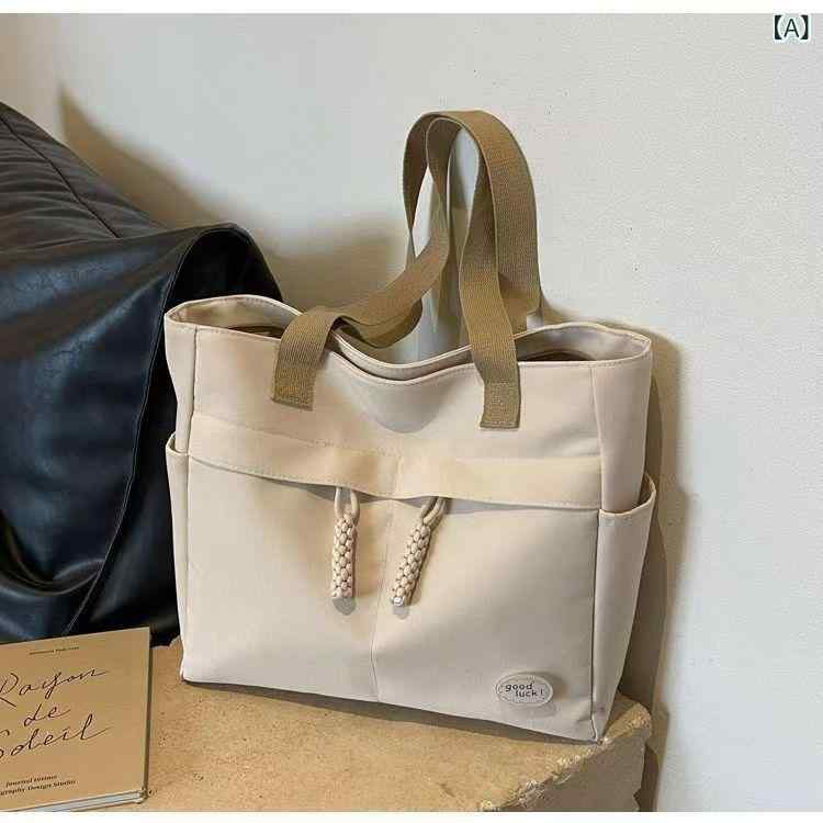 Tote Bag - トートバッグ レディース 大容量 ショルダーバッグ 手提げバッグ 肩掛け 軽量 収納しやすい シンプル 無地 レザー調 通勤 通学 旅行 仕事用 カジュアル オフィス バック 鞄 かばん