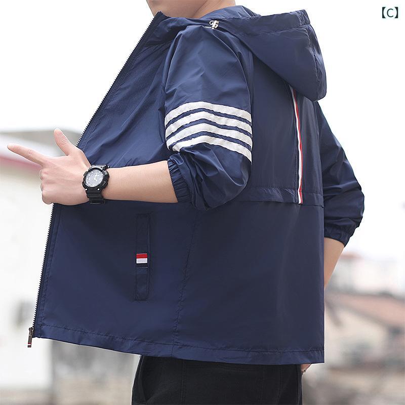 kbox楽天市場店の防晒服 メンズ 速干 軽量 撥水 UVカット パーカー 薄手 涼しい 長袖 ジップアップ 通気性 釣り アウトドア キャンプ スポーツ 登山 紫外線対策 通学 通勤 日焼け防止 夏用 アウター 大きいサイズ｜アングル3
