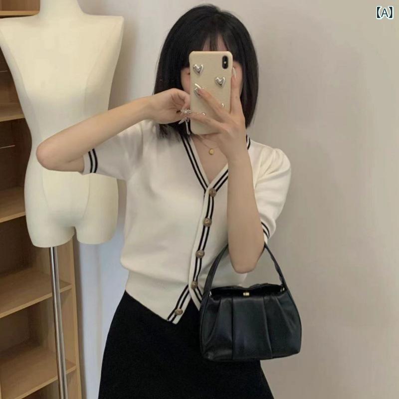 ニットカーディガン レディース Vネック 薄手 サマーニット ショート丈 冷房対策 長袖 羽織り 接触冷感素材 コンパクト 通気性抜群 無地 シンプル 着回し 春夏 おしゃれ トップス デイリー