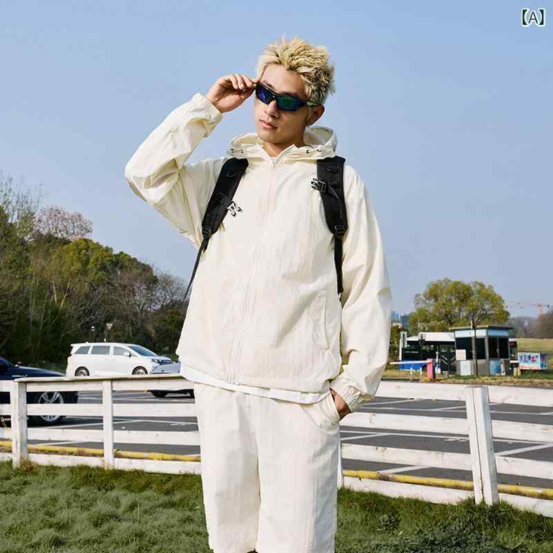 防風ジャケット メンズ ラッシュガード UVカット 薄手 軽量 登山 釣り 撥水 キャンプ スポーツ ウインドブレーカー 日焼け防止 通気性 蒸れにくい ジップアップ 紫外線対策 アウトドアウェア