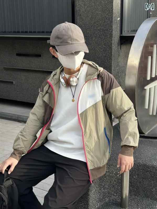 ラッシュガード メンズ UVカットパーカー 冷感素材 紫外線対策 長袖 指穴付き 軽量 通気性 吸汗速乾 フード付き 日焼け防止 暑さ対策 釣り アウトドア マリンスポーツ ゴルフ ウォーキング