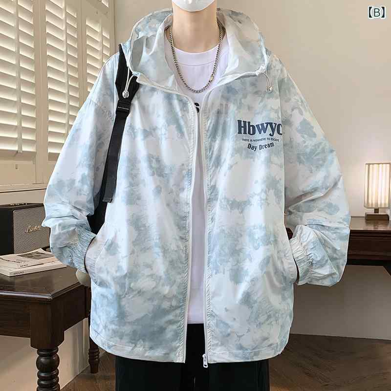 kbox楽天市場店の防晒衣 メンズ UVカット パーカー 薄手 軽量 通気性 紫外線対策 涼感素材 ライトアウター フード付き ジャケット 羽織り 冷房対策 アウトドア キャンプ 釣り ウォーキング スポーツ用 持ち運び便利｜アングル2
