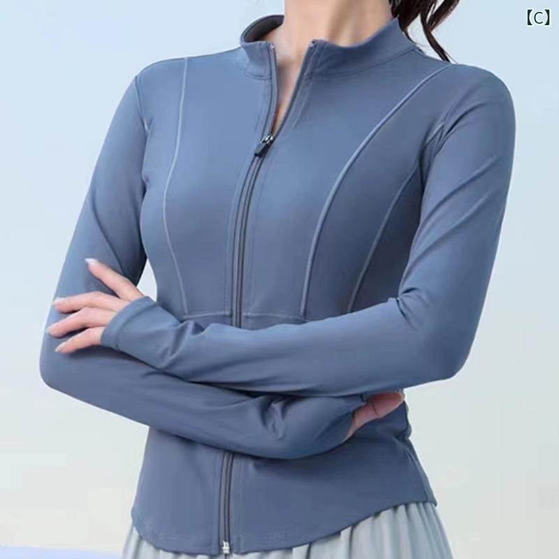 kbox楽天市場店のスポーツジャケット レディース ランニングウェア 長袖 ジップアップ 速乾 ストレッチ フィットネス ジム トレーニングウェア 吸汗 スポーツウェア 通気性 動きやすい アウター 秋用 軽量｜アングル3