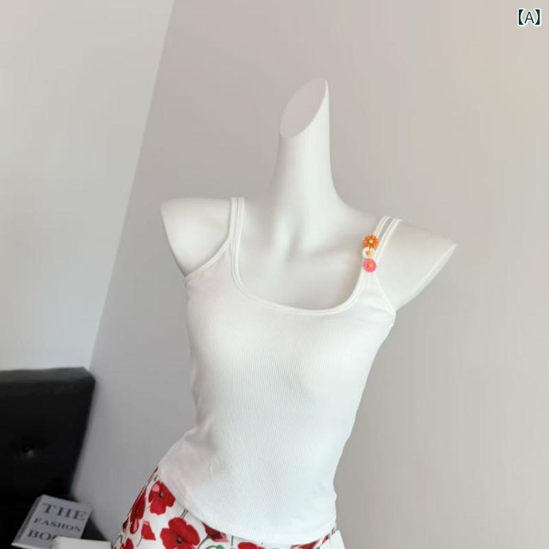 キャミソール レディース 花柄 カップ付き ノースリーブ トップス タンクトップ インナー レイヤード 夏服 サマー カジュアル 伸縮性があり動きやすい リゾート 普段着 おしゃれ