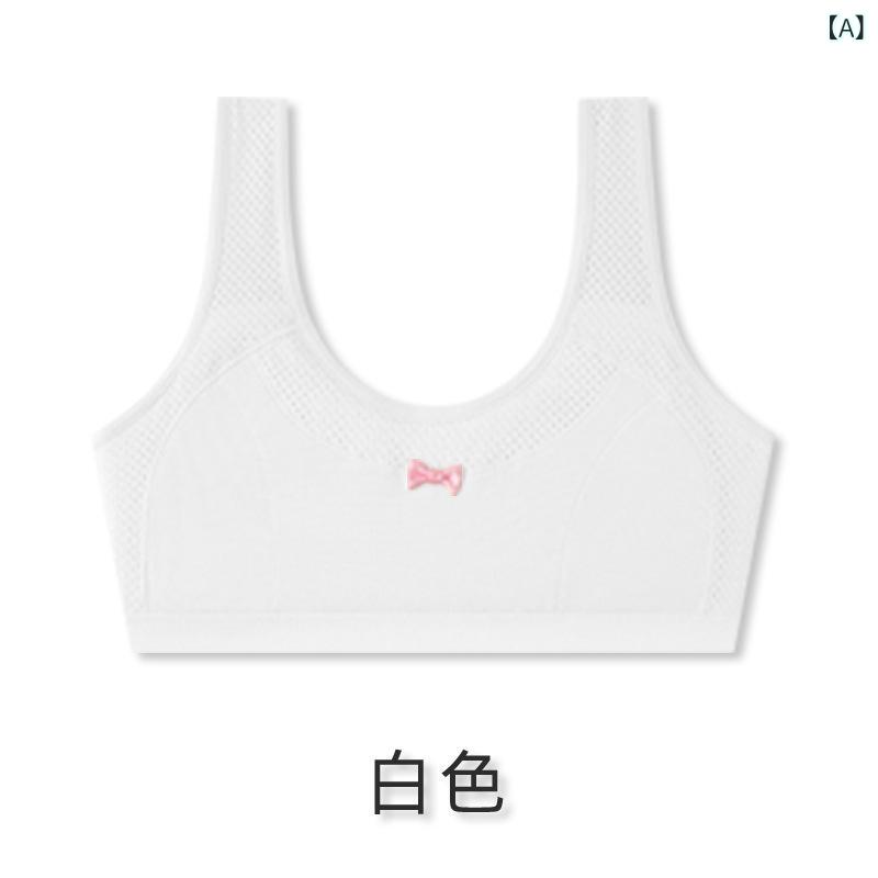 乐天商城 - ブラジャー キッズ ジュニア スポーツブラ インナー 女の子 ノンワイヤー パット付き 綿混素材 通気性 吸汗 速乾 学生 揺れにくい 部活 スポブラ 成長期 下着 締め付けない スポーツウェア