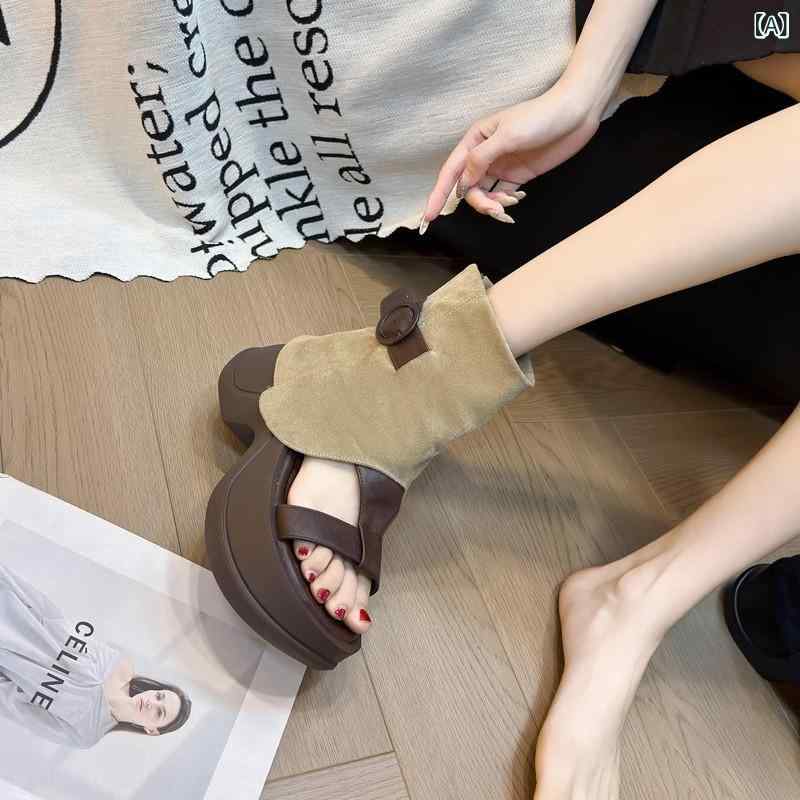 サンダル レディース 厚底 6cmアップ ハイカット 通気性 スポーティ 歩きやすい 美...