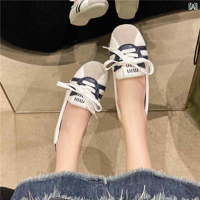 Shoes - バレエシューズ レディース フラットシューズ リボン ぺたんこ パンプス 通気性 ラウンドトゥ 歩きやすい 靴 柔らかい 疲れにくい 軽量 カジュアル 通勤 通学 通気性抜群 春夏 アウトドア 普段履き 履きやすい