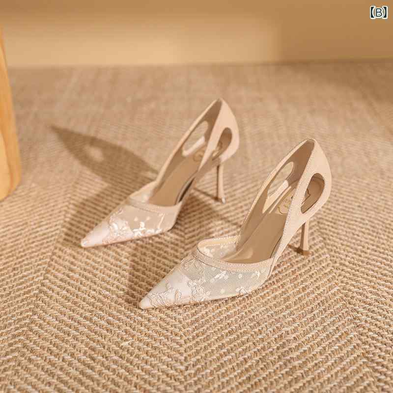 パンプス レディース ポインテッドトゥ ハイヒール ピンヒール 浅口 セパレート 異...