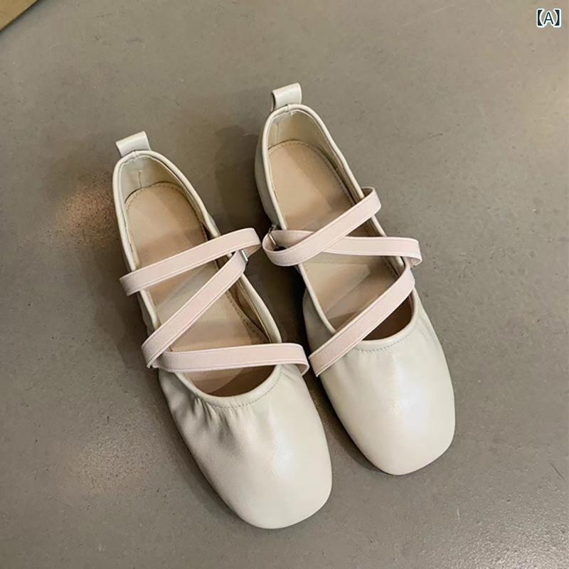パンプス レディース 羊革素材 瑪麗珍鞋 フラットシューズ バレエシューズ スクエアトゥ ストラップ付き 歩きやすい 痛くなりにくい おしゃれ 通学 通勤 旅行 普段使い クラシック フラットパンプス