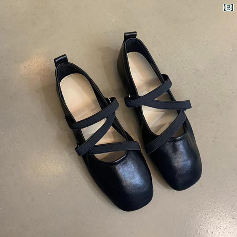 パンプス レディース 羊革素材 瑪麗珍鞋 フラットシューズ バレエシューズ スクエ...