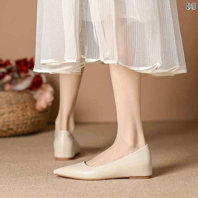 パンプス レディース ぺたんこ フラットシューズ ポインテッドトゥ 痛くない インヒール ローヒール 通勤 通学 オフィス スリッポン 歩きやすい 履きやすい 美脚 柔らかい 疲れにくい 靴 普段使い
