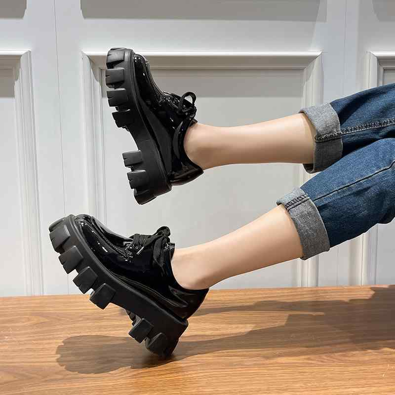 レディース スニーカー 厚底 ローファー カジュアルシューズ レースアップ 紐靴 厚底靴 マニッシュシューズ 英倫風 32 33 小さいサイズ 歩きやすい 疲れにくい 通勤 通学 安定感のある太ヒール おしゃれ