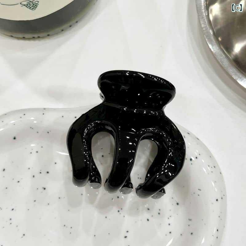バンスクリップ レディース ヘアクリップ マット質感 かぼちゃ型 シンプル ミニ ヘ...
