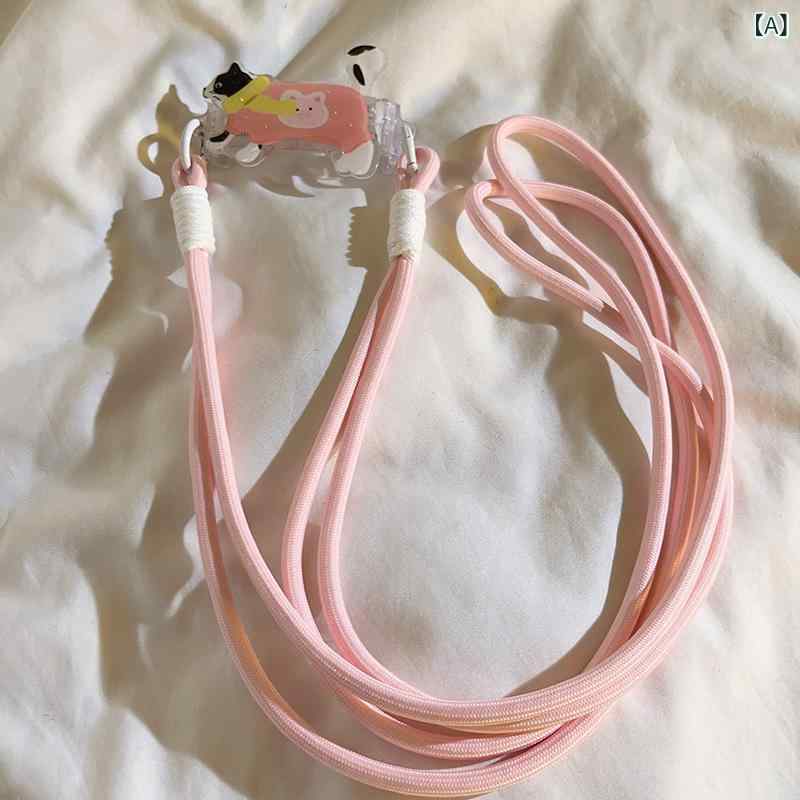 Neck Straps - スマホケース レディース ショルダータイプ ぬいぐるみ風ブタ 肩掛けストラップ付 落下防止 斜めがけ 背面収納型 ポシェット仕様 持ち運び便利 DIY用アクセサリーパーツ