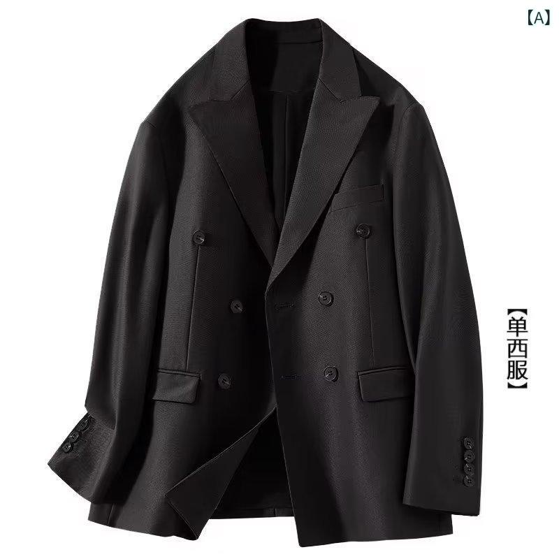 テーラードジャケット メンズ テーラード ジャケット アウター 紳士服 ダブルボタン 無地 長袖 暖かい 防寒 防風 動きやすい ビジネス ..