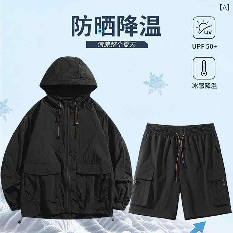 Rakuten - 防晒衣 メンズ UVカット パーカー 薄手 ナイロン素材 軽量 通気性 紫外線対策 フード付き ジャケット アウトドア 登山 釣り 散歩 屋外作業 キャンプ 持ち運び便利 涼感素材 速乾 日焼け防止 ジップアップ
