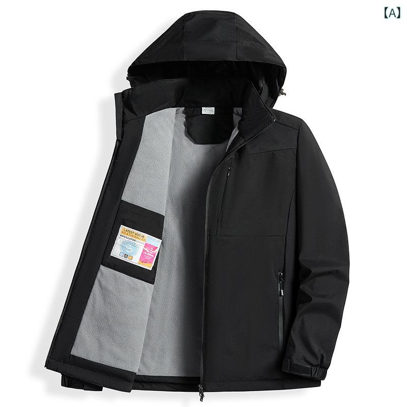 乐天商城 - マウンテンパーカー メンズ レディース 登山服 ウインドブレーカー 防風 アウター フード付き 取り外し可能 カジュアル アウトドア キャンプ 撥水加工 防寒 動きやすい スポーツウェア ジャケット