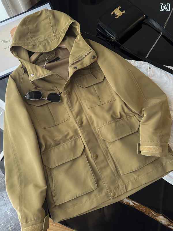 マウンテンパーカー メンズ 防風 防水 透湿 撥水加工 ジャケット アウター フード付き アウトドア 山登り キャンプ レインウェア 通学 通勤 動きやすい 軽量 多機能 スポーツ 秋冬