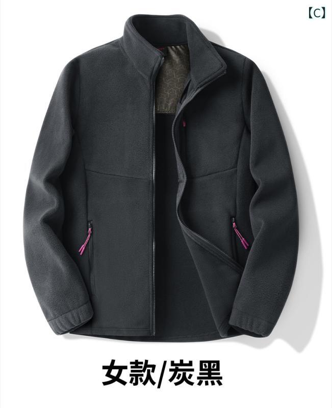 フリースジャケット メンズ レディース フリース アウター 防寒 防風 もこもこ ボ...