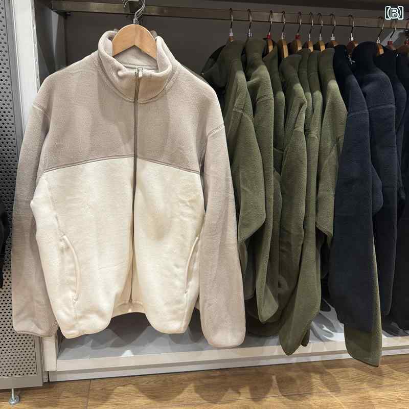 フリースジャケット 男女兼用 ボアアウター ジップアップ 厚手 保温 防寒 スタンド...