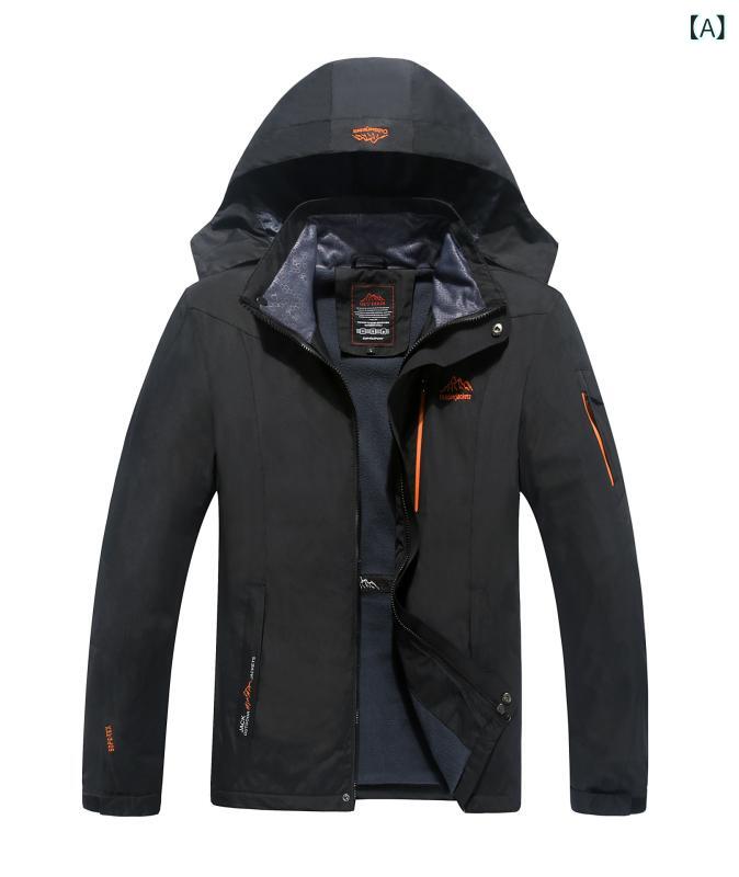 Sport Apparel - マウンテンパーカー メンズ 登山服 ウインドブレーカー アウター フリースジャケット 撥水加工 防風 防寒 軽量 通気性 大きいサイズ ゆったり カジュアル アウトドア キャンプ 釣り ウォーキング 作業服