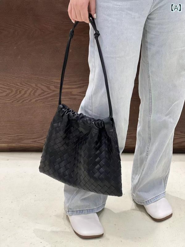 乐天商城 - ハンドバッグ レディース レザーバッグ 革 トートバッグ 手編み 羊革 メッシュ 大容量 収納しやすい 柔らかい 肩掛け 通勤 通学 おしゃれ 手提げバッグ 鞄 シンプル 職人 丈夫 整理整頓