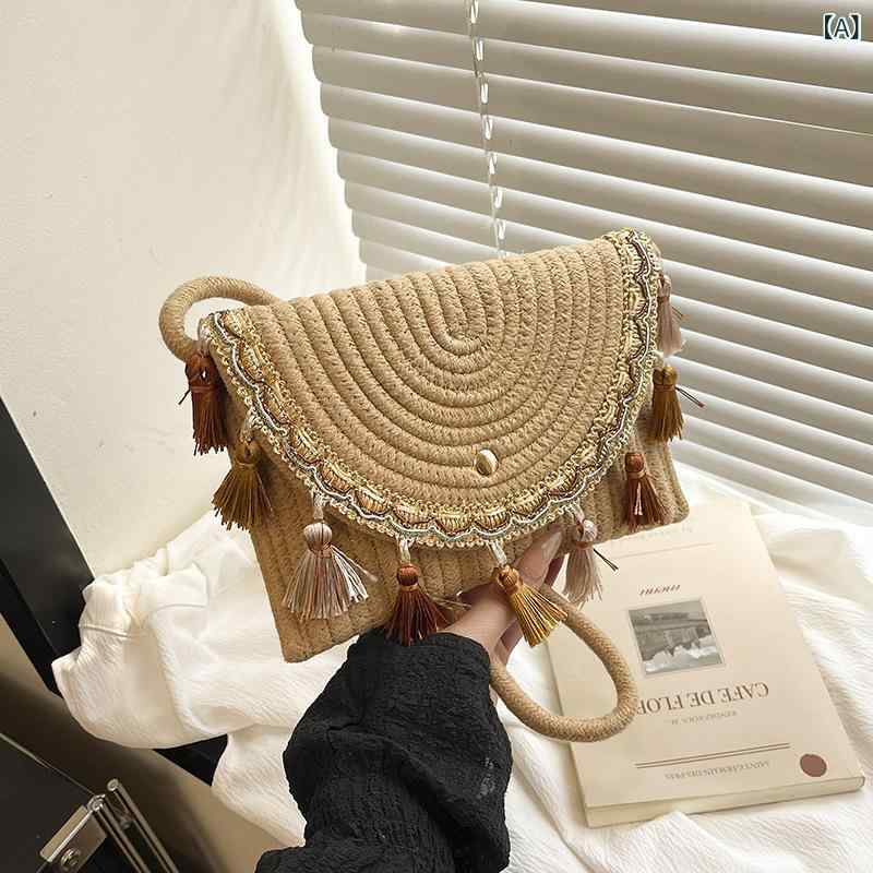 カゴバッグ レディース ショルダー 斜め掛け かごバッグ 編み込み 流蘇 フリンジ ストローバッグ 軽量 持ち運び便利 夏のレジャー ビーチバッグ お出かけ 旅行 おしゃれ かばん 鞄
