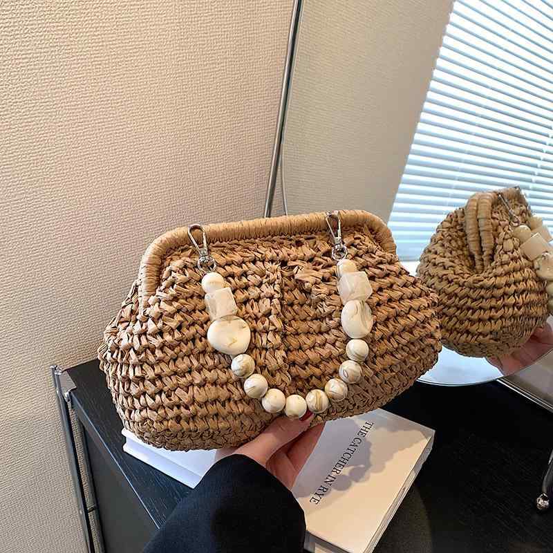 ショルダーバッグ レディース ハンドバッグ 編み込み メッシュバッグ かごバッグ 肩掛けバッグ 鞄 大容量 通気性 軽量 買い物 旅行 お出かけ ナチュラル シンプル カジュアル 夏物