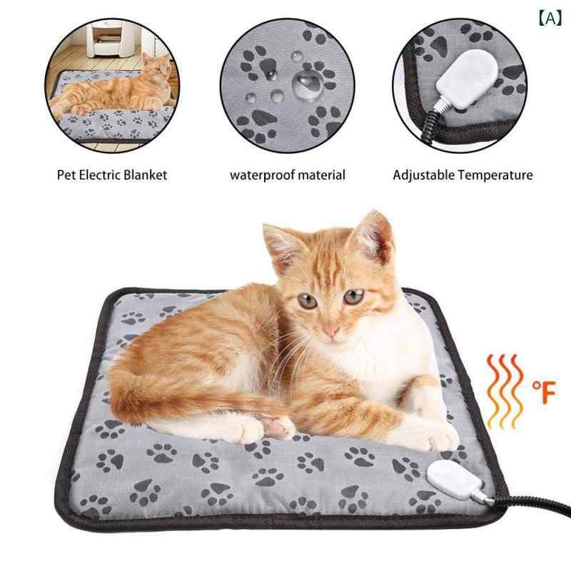 ペット用ホットカーペット 犬用マット 電気毛布 両面防水 恒温機能 温度調節可能 防咬ケーブル付き ペット用品 噛みつき防止 防汚加工 お手入れ簡単 ペットの防寒対策 室内用 冬用 暖房器具 クッションマット