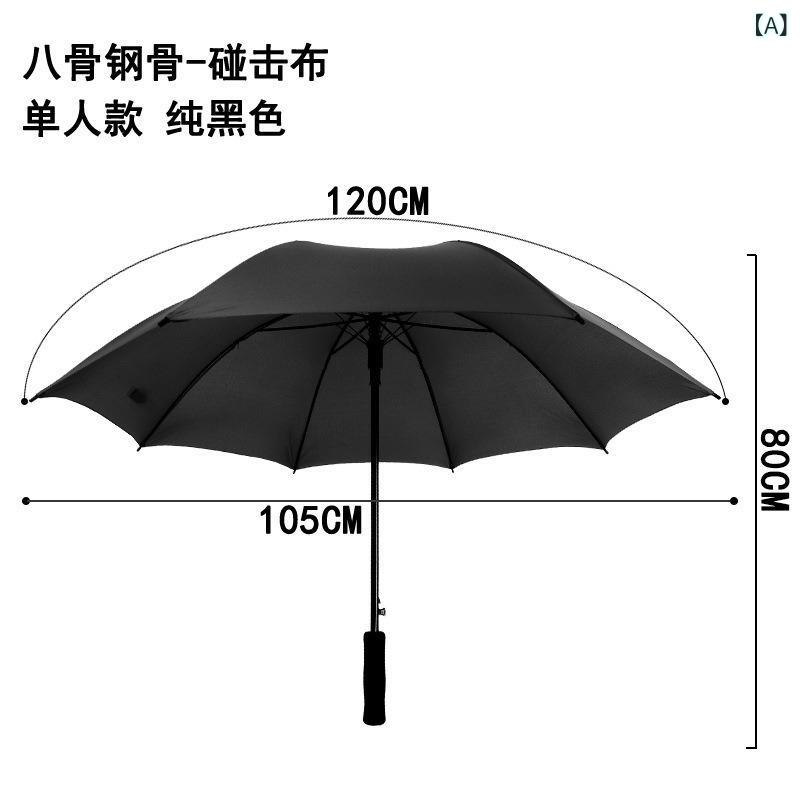 長傘 メンズ レディース ゴルフ傘 ブラックコーティング 晴雨兼用 撥水加工 高強度...