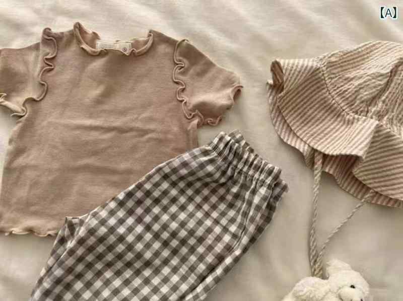 Tシャツ ベビー キッズ 半袖 カットソー 女の子 夏服 コットン素材 無地 薄手 トップス フリル袖 パフスリーブ 肌触り良い 通気性 動きやすい 保育園 通園着 デイリー使い カジュアル ナチュラル おしゃれ ベビー服 子供服