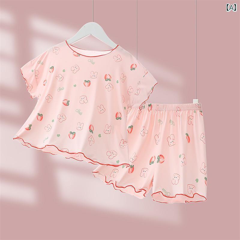 睡衣 - キッズパジャマ セットアップ 半袖 短パン モダール素材 薄手 ルームウェア 子供服 上下セット 男の子 女の子 涼しい 快適着心地 部屋着 寝間着 通気性 柔らかい 伸縮性 吸水速乾 お泊り会 普段着 プレゼント