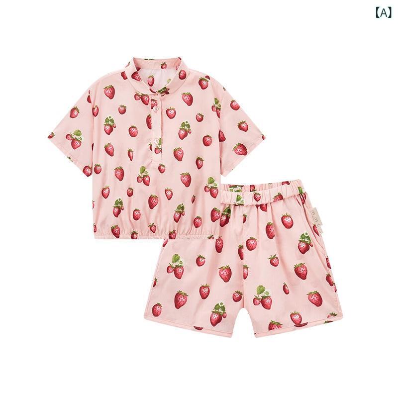 パジャマ キッズ 子供服 上下セット 半袖 ショートパンツ 綿混素材 ルームウェア 夏用 男の子 女の子 セットアップ 部屋着 快適 通気性 通学 公園遊び 動きやすい お着替え簡単 涼しい 柔らかい 幼稚園 小学校