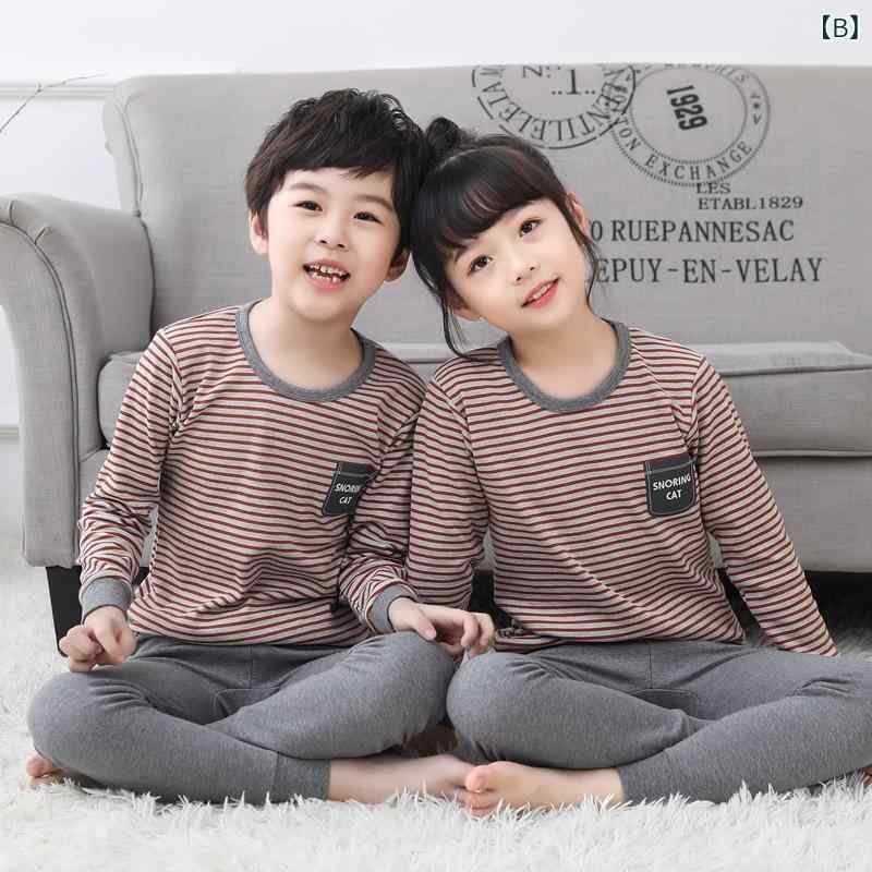 kbox楽天市場店のパジャマ キッズ 子供用 インナー セットアップ 綿混 長袖 上下セット 薄手 保温性 肌着 ベビー 男の子 女の子 部屋着 ルームウェア 肌触り柔らか 動きやすい 寝巻き 寝冷え防止 伸縮性 秋冬｜アングル2