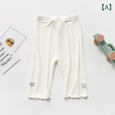 乐天商城 - ハーフパンツ キッズ 子供服 ボトムス 五分パンツ レギンス 七分丈 ストレッチ 薄手 通気性 動きやすい 柔らかい 綿混 吸汗性 ベビー服 男の子 女の子 夏服 カジュアル ルームウェア 無地 膝丈